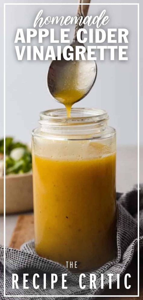 Vinegrette Recipe, Apple Cider Vinaigrette, Vinegar Salad Dressing, Cider Vinaigrette, Homemade Apple Cider, The Recipe Critic, Savory Salads, Vinaigrette Recipe, Salad Dressing Recipes Homemade