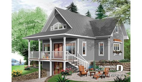 Small Lake Cottage, Cottage Design Plans, Lake Front House Plans, Small Lake Houses, Drummond House Plans, Cottage Plans, Cottage Designs, Maine Cottage, Lake House Plans