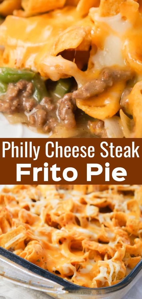 Philly Cheese Steak Spaghetti, Chipped Beef Recipes Dinners, No Pasta Dinner Ideas Low Carb, Recipes With Fritos Chips, Recipes Using Green Peppers, Recipes With Fritos, Recipes With Green Peppers, Green Peppers Recipes, Steak Casserole Recipes