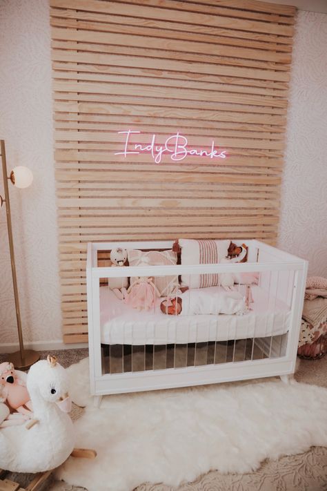 Clear Crib Nursery, Boho Glam Nursery, Simple Pink Nursery, Swan Baby Nursery, Glam Nursery Ideas, Acrylic Crib Nursery, Trendy Nursery Ideas, Girly Nursery Ideas, Acrylic Crib