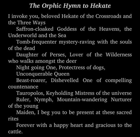 Hekate Chant, Desert Witchcraft, Hekate Witchcraft, Prayer To Hecate, Hekate Prayer, Mother Hekate, Hecate Prayer, Hellenic Polytheism, Goddess Hekate