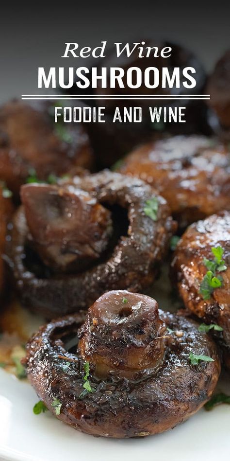 Red Wine Mushrooms Marinated Mushrooms Crockpot, Burgundy Mushrooms Crockpot, Slow Cooker Mushrooms, Steak Toppers, Drunken Mushrooms Recipe, Mushrooms In Wine Sauce, Red Wine Mushrooms, Crockpot Mushrooms, Red Wine Mushroom Sauce