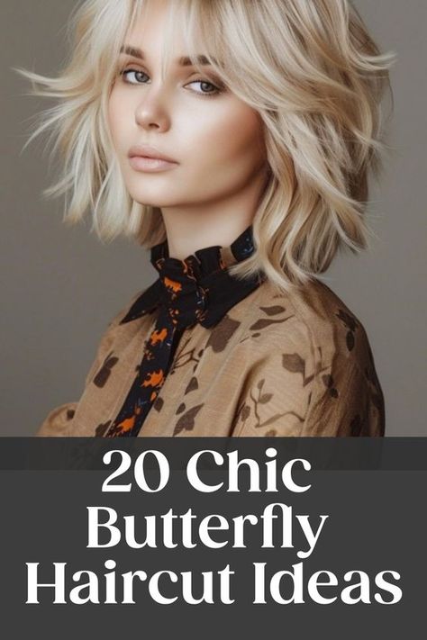 Discover the trendy and mesmerizing butterfly haircut for every hair length! Whether you have long, medium, or short hair, the butterfly haircut is a versatile style that adds a touch of elegance and flair to your look. Embrace the butterfly hair trend and transform your hairstyle into a chic statement piece. Find inspiration for your next salon visit with these stunning butterfly haircut ideas that will make you stand out from the crowd. Elevate your style game with the enchanting beauty of a b Medium Butterfly Cut, Shoulder Length Butterfly Cut, Butterfly Bob Haircut, Butterfly Haircut For Short Hair, Short Butterfly Cut, Hairstyles For Round Face Women, Short Butterfly Haircut, Black Woman Short Hairstyles, Short Hairstyle Women Fine Hair