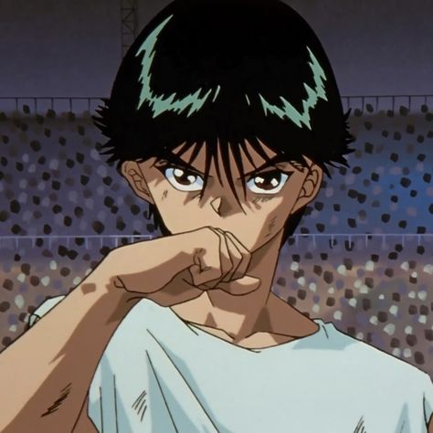 Old Anime 90s Aesthetic Pfp, Yusuke Urameshi Pfp, Yu Yu Hakusho Pfp, Yusuke Pfp, Old Anime Pfp, 90s Anime Style, Yu Yu Hakusho Anime, 90 Anime, Japon Illustration