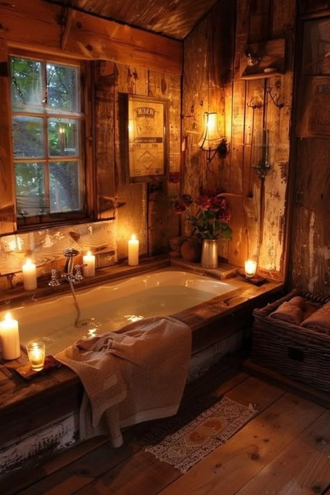 Bring the Outdoors In: Rustic Bathroom Ideas with Natural Elements in 2024 Cozy Cabin Bathroom, Cabin Shower Ideas, Log House Bathroom, Bloxburg Vintage, Rustic Cabin Bathroom, Forest Bathroom, Bathroom Vibes, Rustic Bathroom Ideas, Earthy Bathroom