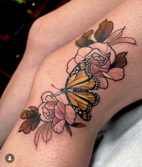 Yellow Swallowtail Butterfly Tattoo, Butterfly And Ladybug Tattoo, Sunflower Butterfly Tattoo, Monarch Tattoo, Traditional Butterfly Tattoo, Yellow Rose Tattoos, Butterfly Neck Tattoo, Simple Butterfly Tattoo, Monarch Butterfly Tattoo