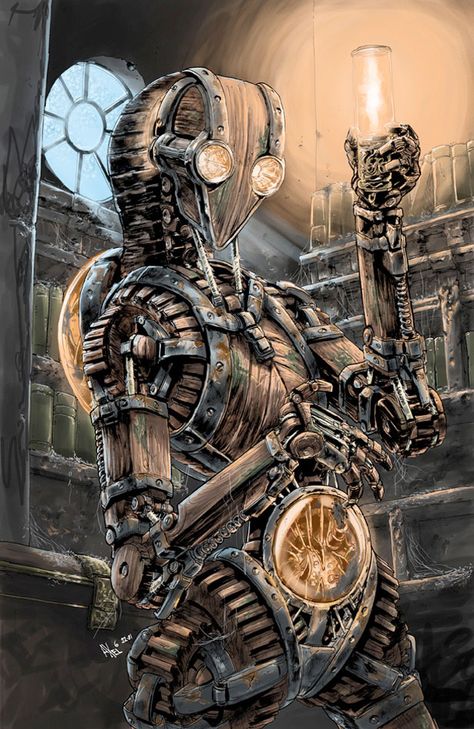 35 Futuristic Illustrations of Robot Art | Webdesigner Depot Steampunk Projects, Robots Artworks, Steampunk Robots, Steampunk Robot, Steampunk Characters, Steampunk Artwork, Creative Imagination, Art Steampunk, Demon Lord