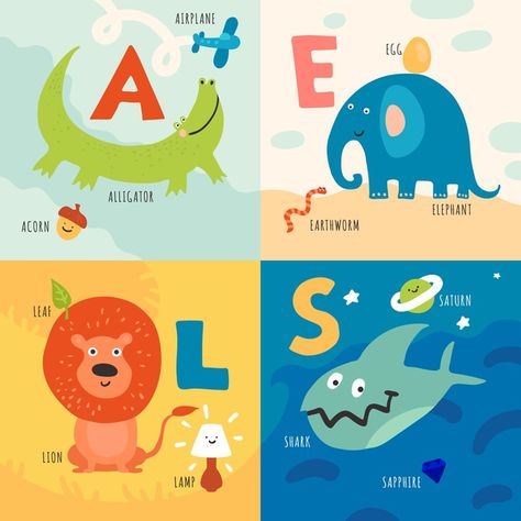 Kids Alphabet Book, Educational Illustrations, Coloring Mask, Learning Alphabet, Childrens Alphabet, Animal Theme Birthday, Childrens Books Activities, Songs For Toddlers, Abc Songs