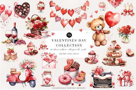 Valentine Elements, Art Puns, Casual Boho Outfits, Roses Clipart, Card Tattoo Designs, Valentines Watercolor, Teddy Bear Clipart, Svg Clip Art, Blue Valentine