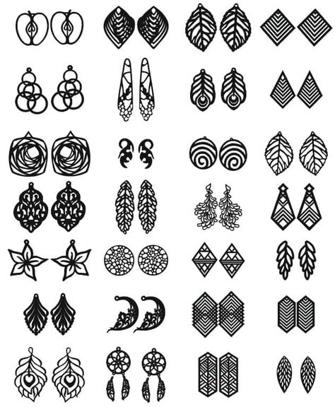 Laser Cut Wood Jewelry, 3d Templates, Jewelry Template, Plastic Recycling, Laser Cut Wood Earrings, Diy Leather Earrings, Laser Cut Wood Crafts, Laser Cut Jewelry, Laser Art