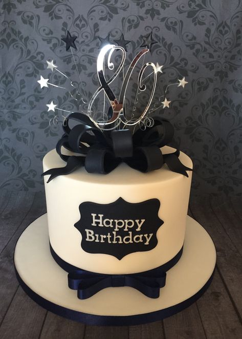 90th Birthday Cake Ideas For Men, 80th Birthday Cake For Men Dads, Black And Silver Cake For Men, 75th Birthday Cake Man, 75 Birthday Cake Men, 75 Th Birthday Cake For Men, Grandfather Birthday Cake Ideas, Birthday Cake For 60 Year Old Man, Blue 60th Birthday Cake