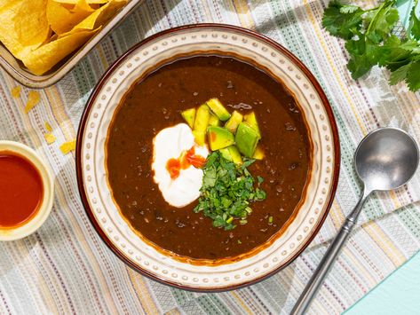 20-Minute Black Bean Soup Recipe | SideChef 20 Minute Black Bean Soup, Legume Recipes, Soup Comfort, Lentils Vegan, Black Bean Soup Recipe, Bean Soup Recipe, Healthy Soups, Cooking App, Recipes Soup