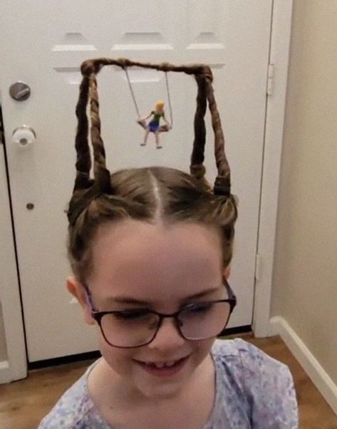 Crazy Updos Creative, Girls Crazy Hair Day Ideas, Crazy Hair Day At School Easy, Funny Hair Styles, Crazy Hair Day At School For Girls Easy, Crazy Hair Ideas, Funny Hairstyles, Weird Hair, Crazy Hairstyles