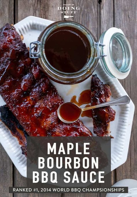 Maple Bourbon Bbq Sauce, Bbq Rib Sauce, Bourbon Bbq Sauce Recipe, Bourbon Bbq Sauce, Bbq Sauce Homemade Easy, Best Bbq Recipes, Homemade Bbq Sauce Recipe, Bourbon Recipes, Rib Sauce