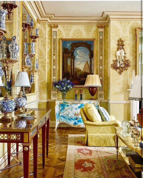 Fromental Wallpaper, Timothy Corrigan, Shade Of Yellow, Interior Design News, Polished Plaster, Interior Design Books, Room London, Opulent Interiors, Yellow Room