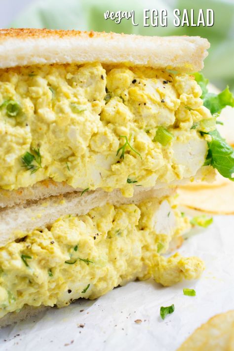 Vegan Egg Salad | Where You Get Your Protein - Vegan Recipes Dinner Sandwich Recipes Vegetarian, Easy Vegan Sandwich Recipes, Vegan Chicken Salad Sandwich, Just Eggs Vegan Recipes, Vegan Egg Sandwich Breakfast, Vegan Egg Salad Sandwich, How To Make Just Egg Vegan, Cooked Tofu, Tofu Egg Salad