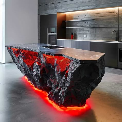 The Functional Beauty of Lava-Inspired Islands: Practical Considerations Honed Granite, Stone Wall Design, Booth Decor, Molten Lava, Cedar Homes, Kitchen Board, Stone Kitchen, Design Your Kitchen, Living Room Design Inspiration