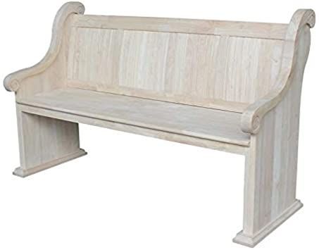 International Concepts, Unfinished Sanctuary Bench Solid Wood Benches, Concept Home, Living Room Bench, Indoor Bench, Wood Bench, Solid Wood Furniture, Furniture Outlet Stores, Butcher Block, Bench Furniture