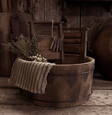 I love this old wash tub and wash board. This would be my covered porch decor Bowl, Flowers