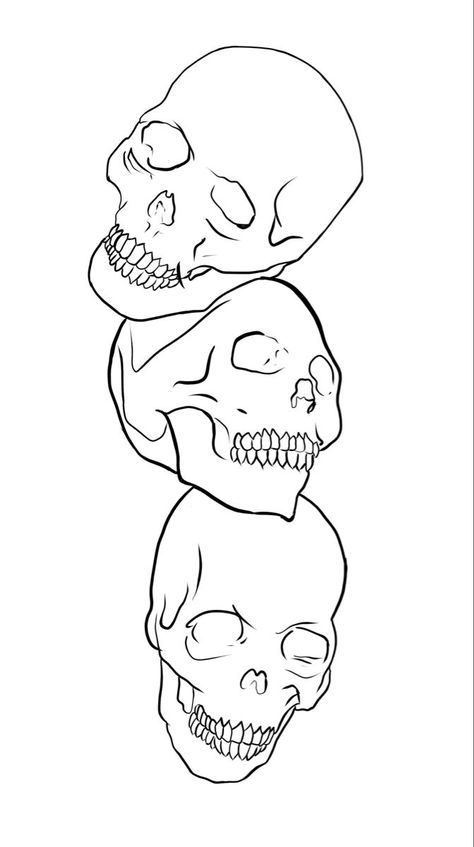 Creepy Tattoo Stencil, Skull Tattoo Design Outline, Skull Tattoo Stencils Outline, Skull Tattoo Outline, Skull Flash Tattoo, Skull Stencils, Tattoo Artist Tips, Small Skull Tattoo, Stencils Art