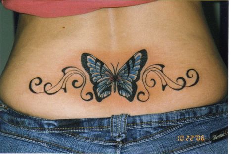 Free+Tattoo+Designs+ Lower Back Tattoo Designs, Swirl Tattoo, Tattoo Son, Tramp Stamp Tattoos, Butterfly Tattoo Meaning, Free Tattoo Designs, Butterfly Tattoos For Women, Tramp Stamp, Butterfly Tattoos