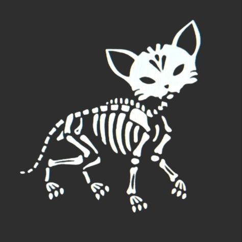 Made By Targhetta Custom Gifts Skeleton Cat Vinyl Decal Height Is About 4" Width Is About 4" Made With High Quality Permanent Vinyl Use Indoor Or Outdoor Waterproof White/Lighter Colors Look Best On Car Windows. Black Doesn't Show Well. Black And White Art Ideas, Halloween Cat Art, Haunted Christmas, White Lighter, Windows Black, Art Skeleton, Skeleton Cat, Cat Skeleton, Devon Rex Cats