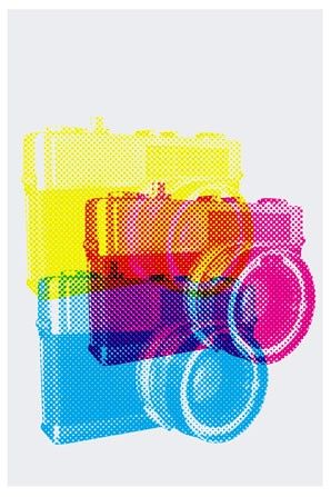 camera perfect Cmyk Art, Screen Printing Inspiration, Halftone Dots, Camera Art, Camera Photos, Graphic Design Inspiration, Print Making, Cameras, Poster Design