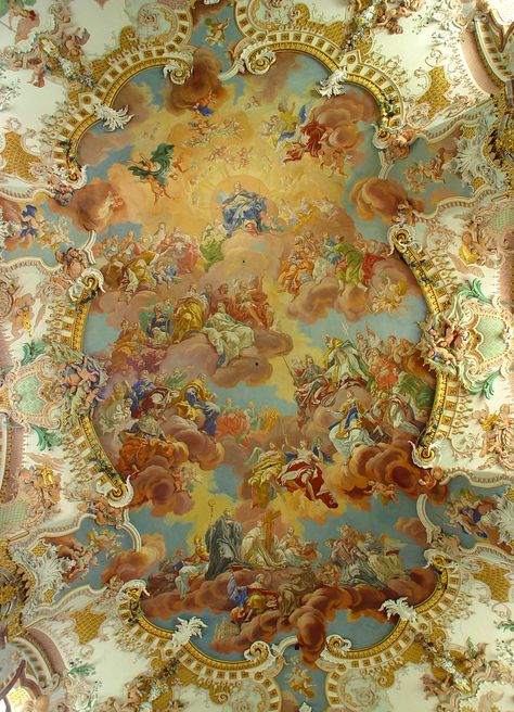 Photo Mural Wall, The Assumption Of Mary, Assumption Of Mary, Ceiling Painting, Ceiling Murals, Photo Mural, Wall Murals Painted, Living Room Ceiling, Luxury Wallpaper