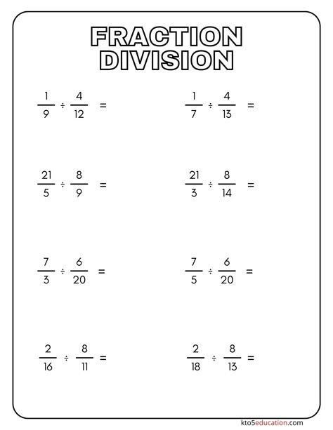 Division Fractions Worksheets, Division Of Fractions Worksheet, Fractions Worksheets Grade 4, Fraction Division, Division Of Fractions, Maths Tips, Dividing Fractions Worksheets, Fractions Division, Math Fractions Worksheets