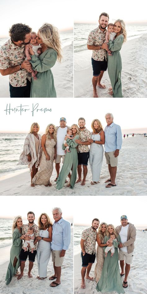 Family Photo Outfits Florida, Beach Pictures Family Colors, Family Beach Pictures Sage Green, Beach Holiday Photos Family, Beach Pic Outfits Family Portraits, Beach Theme Family Pictures, Beach Outfit Pictures Family Portraits, Green And Pink Family Photos, Beach Photo Dress Ideas