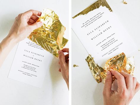 Autumn Ball, Gold Foil Invitations, Gold Foil Diy, Paper Tear, Leaf Invitations, Wedding Invitations Leaves, Gold Foil Wedding Invitations, Gold Foil Invitation, Free Printable Birthday Invitations