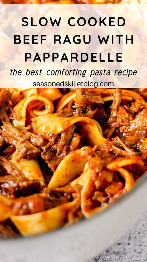 Pasta Stew Recipe, Slow Cooker Beef Ragu With Pappardelle, Roast And Pasta Recipes, Ragu Recipes Slow Cooker, Slow Simmered Beef Ragu, Braised Beef Bolognese Recipe, Pioneer Woman Slow Simmered Beef Ragu, Braised Beef Ragu With Pappardelle, Crockpot Beef Ragu