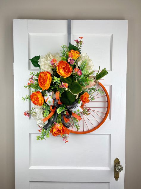 Bicycle wheel wreath