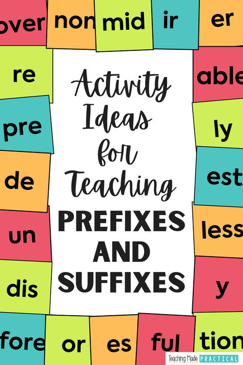 Prefix and Suffix Activity Ideas for 3rd, 4th, and 5th Grade Students Prefix Suffix Activities, 4th Grade Vocabulary Activities, Prefixes And Suffixes Anchor Chart, Suffix And Prefix Activities, Prefixes And Suffixes Games, Prefix Games For 3rd Grade, Prefixes And Suffixes Worksheets Grade 4, Prefix Games, Prefixes Activities