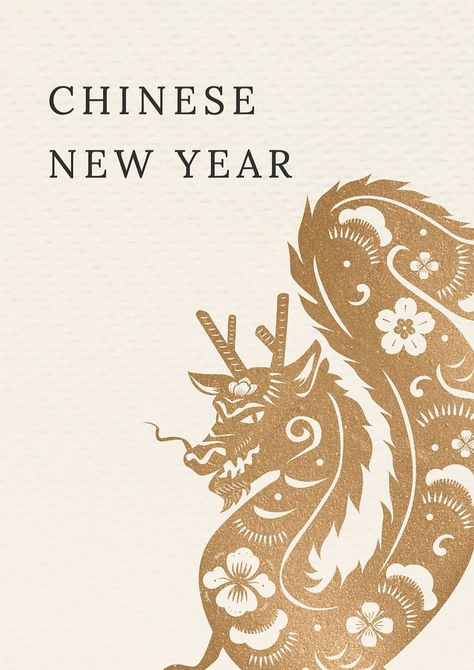 Chinese New Year Wishes, New Year Poster, Chinese New Year Poster, Chinese Posters, Chinese New Year Dragon, Chinese Illustration, Year Poster, Dragon Chinese, Poster Template Free