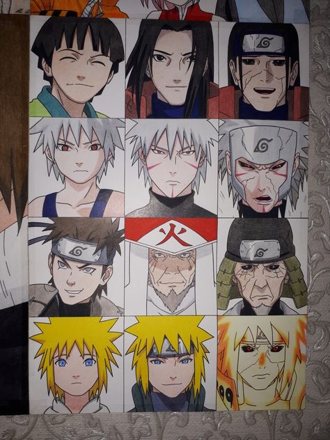 All Hokage Drawing, Naruto All Characters Drawing, Hokage Drawing, Naruto Art Sketch, Naruto Characters Drawings, Anime Sketch Naruto, Naruto Drawings Sketches, Boruto Drawing, Sixth Hokage