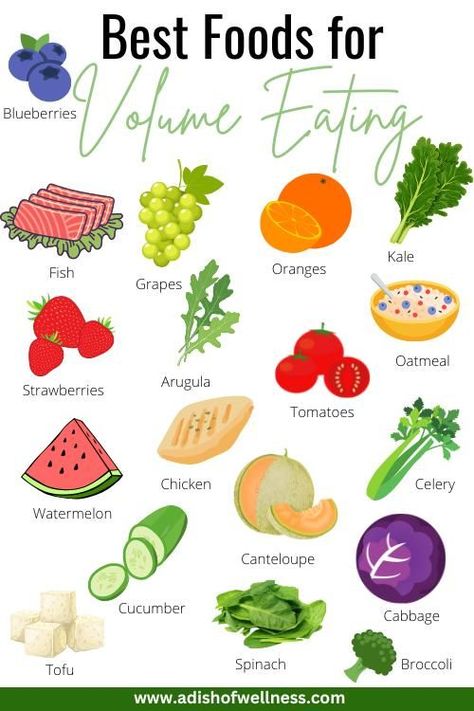 What is Volume Eating? #waterdiet High Volume Foods List, Low Caloric Density Breakfasts, Nutrient Dense Low Calorie Food, Low Calorie High Volume Salads, Volume Eating Meal Plan, Low Calorie Density Foods, Low Caloric Density Foods, High Density Foods, Large Volume Low Calorie Meals