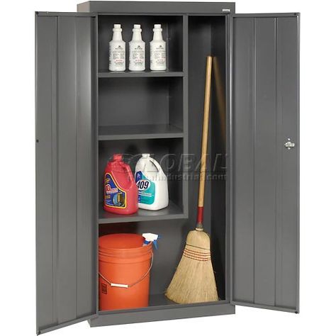 Cleaning Supply Storage Ideas, Janitor Cabinet, Janitor Closet, Porch Cabinet, Mop Storage, Linen Storage Cabinet, Broom Storage, Ikea Storage Cabinets, Wardrobe Storage Cabinet