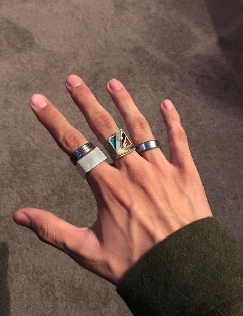 big rings Hand With Ring, Hands With Rings, Hand Veins, Rings Aesthetic, Hot Hands, Aesthetic Rings, Mens Rings Fashion, Hand Pictures, Male Hands