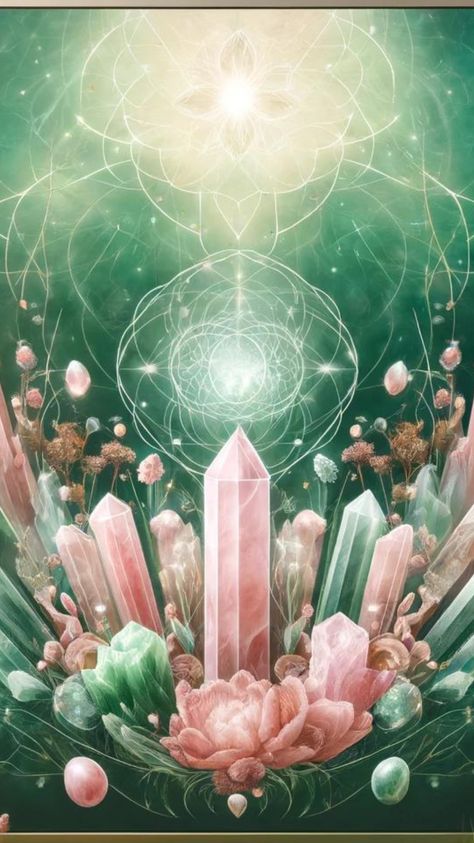 Spiritual Wallpaper Love, Heart Chakra Aesthetic, Positivity Backgrounds, Pink Spiritual Aesthetic, Spiritual Healing Aesthetic, Self Love Wallpaper, Angelic Reiki, Healing Artwork, Green Chakra