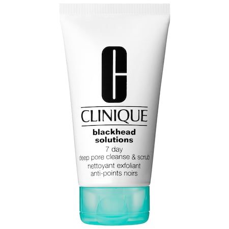 Blackhead Solutions 7 Day Deep Pore Cleanse & Scrub - CLINIQUE | Sephora Blackheads On Nose, Cleanse Face, Cleansing Mask, Get Rid Of Blackheads, Sls Free Products, Pore Cleansing, Face Scrub, Blackheads, Blackhead Remover