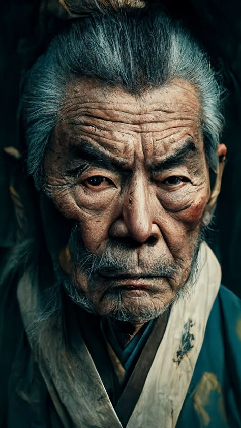 Hd Portrait Photography, Samurai Portrait, Samurai Face, Hd Portrait, Japanese Portrait, Japanese Old Man, Aztec Tattoos Sleeve, Ronin Samurai, Old Character