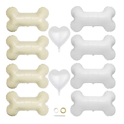 PRICES MAY VARY. Package& Size: Totally 10pcs balloons are in one package includes 4pcs white dog bone balloons, 4pcs gray dog balloons and 2pcs heart balloons , 2 roll of ribbon and a straw are in one package. Enough quantity to meet your decoration needs. Each bone balloon measures about 30*15.7in/75*40cm High-quality Material: Crafted from sturdy aluminium film, these dog birthday party decorations balloons are long-lasting, self sealing design, reusable, and convenient for long-term storage. Bones Themed Party, Golden Doodle Birthday Party, Dog Themed Decorations, Puppy Balloon Arch, Dog Party Balloon Garland, Puppy Pawty Balloon Garland, Dog Birthday Balloon Garland, Dog First Birthday Party Target, Dog Birthday Decorations