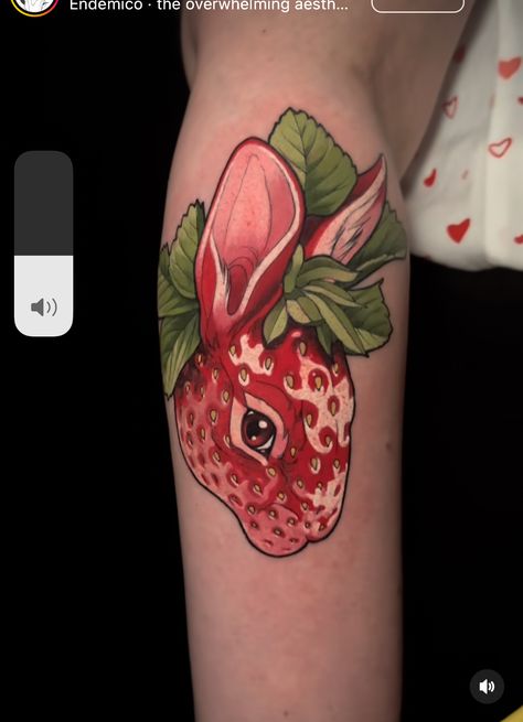 Neo Traditional Fruit Tattoo, Deviled Egg Tattoo, Creepy Cute Tattoo Ideas, Rollie Pollie Tattoo, Neotrad Flash, Neotrad Tattoos, Traditional Tattoo Animals, Peach Tattoo, Fruit Tattoo