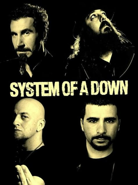 System Of A Down Poster Band, Daron Malakian, Down Band, Serj Tankian, Rock Band Posters, Chop Suey, Band Poster, System Of A Down, Musica Rock