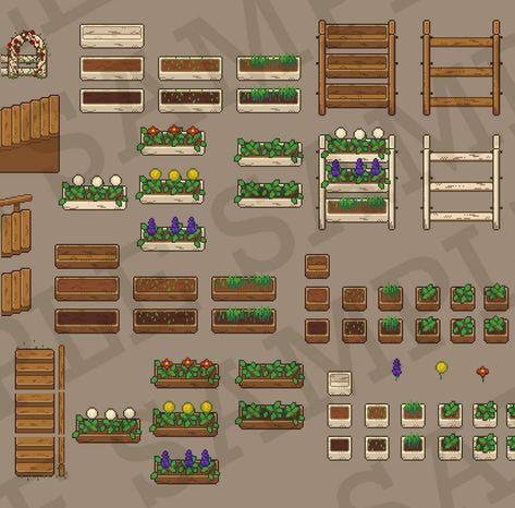 Edinnu: Wood Garden by rowdy41 Pixel Art Plants, Pixelart Character, Pixel Reference, Pixel Map, Cosy Garden, Dark Gothic Art, Pixel Game, Graphic Shapes Design, Wood Garden