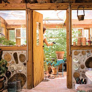 Step inside this fairy-tale garden shed | Interior | Sunset.com Victorian Conservatory Interior, Pier Ideas, Attached Greenhouse, Cordwood Construction, Diy Greenhouses, Acreage Living, Cordwood Homes, Garden Shed Interiors, Shed Blueprints