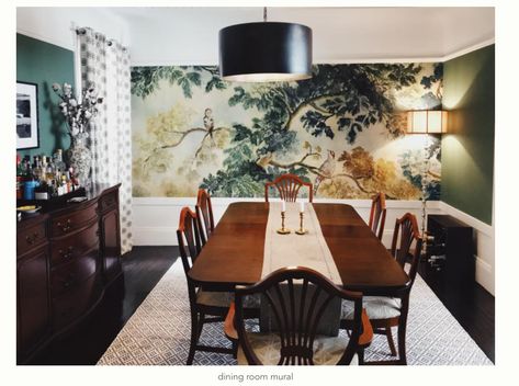 Judarn Mural | Anthropologie $298.00 Judarn Mural, Anthropologie Dining Room, Havenly Dining Room, Living Room Wall Wallpaper, Freedom House, Wall Deco, Inspired Homes, Living Room Wall, Dining Room Decor