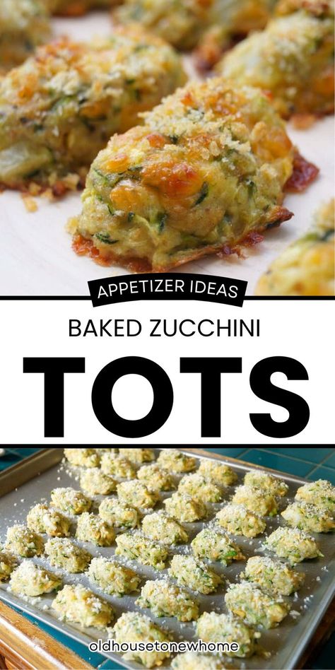 Zucchini Tots recipe. This is the best easy and healthy zucchini side dish recipe! Your family will love this switch out for tater tots! Sweet Pepper And Zucchini Recipes, Easy Zucchini Side Dish Recipes, Easy Zucchini Side Dish, Zucchini Side Recipes, Baked Zucchini And Cheese, Frozen Zucchini Recipes, Zucchini Sides, Zuchini Baking Recipes, Zucchini Appetizers