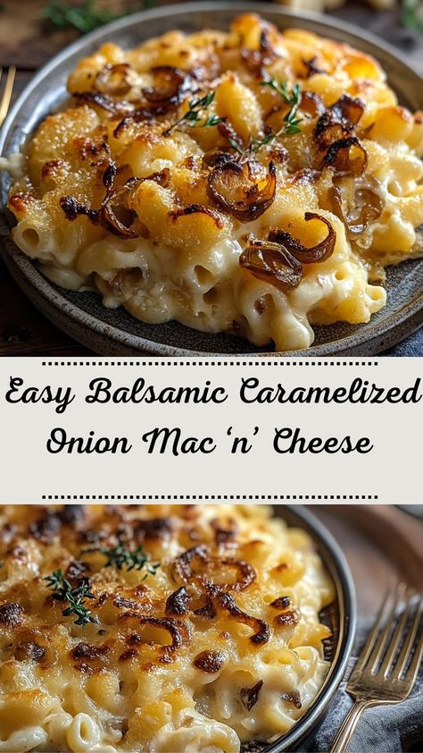 Looking for a healthy twist on a winter favorite? This Balsamic Caramelized Onion Mac ‘n’ Cheese is the perfect balance of rich flavors and hearty ingredients. Ideal for a winter dinner or as part of your Friendsgiving menu, this recipe gives a flavorful spin to traditional comfort food. With caramelized onions and a hint of balsamic, it's a deliciously unique choice for healthy winter treats. A must-try for any cozy dinner or festive gathering! Onion Mac And Cheese, Friendsgiving Menu, Caramelized Onions And Mushrooms, Cheesy Snack, Winter Treats, Cozy Dinner, Caramelized Onion, Winter Dinner, Comfort Dishes